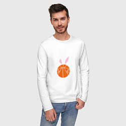 Лонгслив хлопковый мужской Basketball Bunny, цвет: белый — фото 2