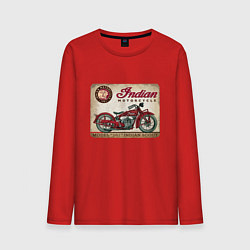 Лонгслив хлопковый мужской Indian motorcycle 1901, цвет: красный