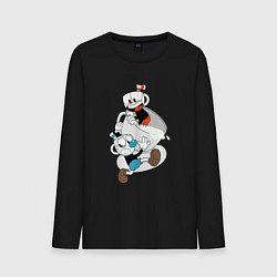 Лонгслив хлопковый мужской Чашки Cuphead, цвет: черный