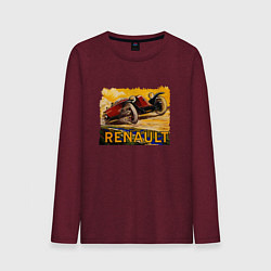 Лонгслив хлопковый мужской Renault Racing Retro, цвет: меланж-бордовый