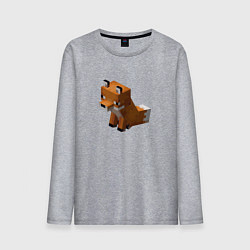 Лонгслив хлопковый мужской Милая лиса из Майнкрафта, цвет: меланж