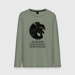 Лонгслив хлопковый мужской Elden Ring - Always come back stronger, цвет: авокадо