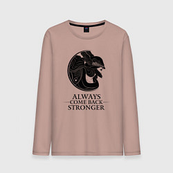 Лонгслив хлопковый мужской Elden Ring - Always come back stronger, цвет: пыльно-розовый