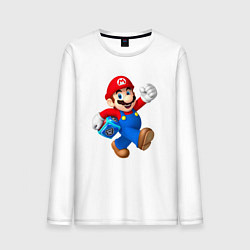 Лонгслив хлопковый мужской Super Mario Hero!, цвет: белый
