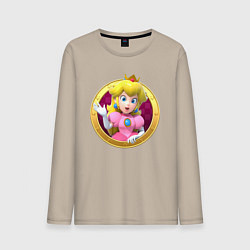 Лонгслив хлопковый мужской Принцесса Персик Super Mario Video game, цвет: миндальный