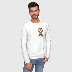 Лонгслив хлопковый мужской Георгиевская лента 9 мая, цвет: белый — фото 2