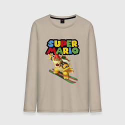Лонгслив хлопковый мужской Bowser Super Mario Nintendo, цвет: миндальный