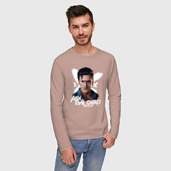 Лонгслив хлопковый мужской Эш - Зловещие Мертвецы, цвет: пыльно-розовый — фото 2