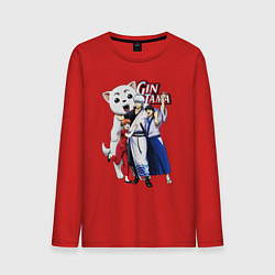 Лонгслив хлопковый мужской Gin Tama Sadaharu, цвет: красный