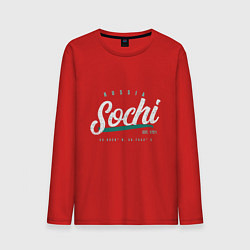 Лонгслив хлопковый мужской Россия - Сочи, цвет: красный
