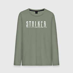 Лонгслив хлопковый мужской S T A L K E R - Logo, цвет: авокадо