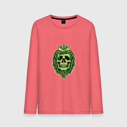 Лонгслив хлопковый мужской Green Skull, цвет: коралловый