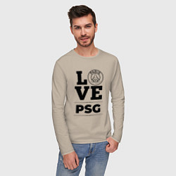 Лонгслив хлопковый мужской PSG Love Классика, цвет: миндальный — фото 2