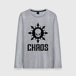 Лонгслив хлопковый мужской Эмблема Хаоса с черепом, цвет: меланж