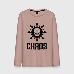 Лонгслив хлопковый мужской Эмблема Хаоса с черепом, цвет: пыльно-розовый