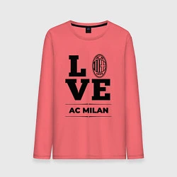 Лонгслив хлопковый мужской AC Milan Love Классика, цвет: коралловый