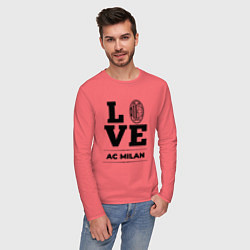Лонгслив хлопковый мужской AC Milan Love Классика, цвет: коралловый — фото 2
