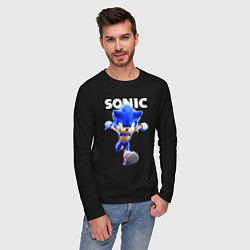 Лонгслив хлопковый мужской Sonic the Hedgehog 2, цвет: черный — фото 2