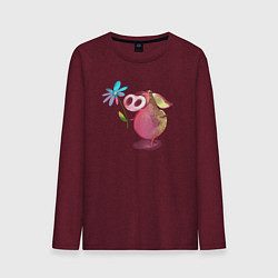 Мужской лонгслив Милый поросенок с цветами