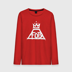 Лонгслив хлопковый мужской Fall Out Boy FOB logo, цвет: красный