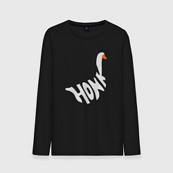 Лонгслив хлопковый мужской Honk White Гусь Белый, цвет: черный