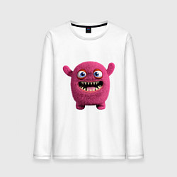 Лонгслив хлопковый мужской FLUFFY COLORED MONSTER, цвет: белый