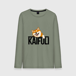 Лонгслив хлопковый мужской Kaifuli shiba inu, цвет: авокадо