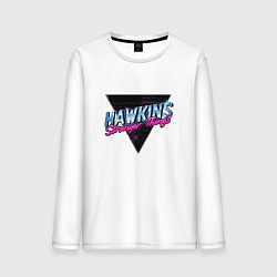 Лонгслив хлопковый мужской Hakwins Stranger Things Retrowave Neon, цвет: белый