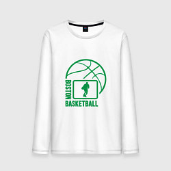 Лонгслив хлопковый мужской Boston - Basketball, цвет: белый