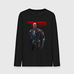 Лонгслив хлопковый мужской Terminator 2 - T800, цвет: черный