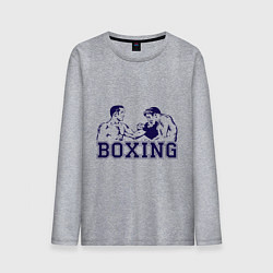 Лонгслив хлопковый мужской Бокс Boxing is cool, цвет: меланж