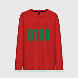 Лонгслив хлопковый мужской Bird -Boston, цвет: красный