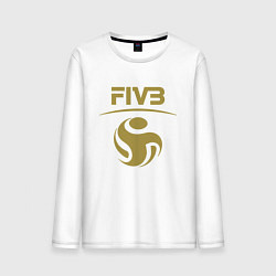 Лонгслив хлопковый мужской FIVB ВОЛЕЙБОЛ ЛОГО, цвет: белый