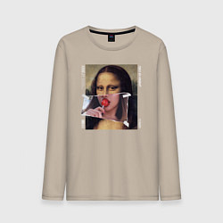 Лонгслив хлопковый мужской Mona Lisa 202X modern, цвет: миндальный