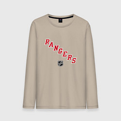 Лонгслив хлопковый мужской New York Rangers NHL, цвет: миндальный