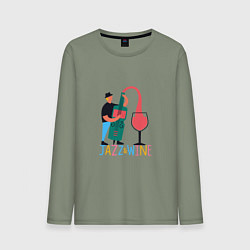 Лонгслив хлопковый мужской Джаз и Вино, цвет: авокадо