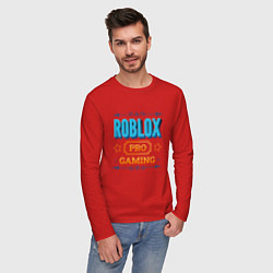 Лонгслив хлопковый мужской Игра Roblox PRO Gaming, цвет: красный — фото 2
