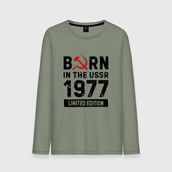 Лонгслив хлопковый мужской Born In The USSR 1977 Limited Edition, цвет: авокадо