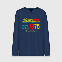 Лонгслив хлопковый мужской Vintage est 1975 Limited Edition, цвет: тёмно-синий