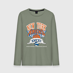 Лонгслив хлопковый мужской NEW YORK KNIKS NBA, цвет: авокадо