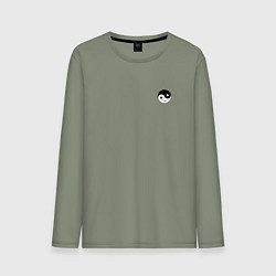 Лонгслив хлопковый мужской ИНЬ ЯНЬ СМАЙЛ MINI, цвет: авокадо