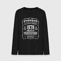 Лонгслив хлопковый мужской Винтаж 1978 года, выдержанный до совершенства, цвет: черный