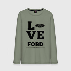 Лонгслив хлопковый мужской Ford Love Classic, цвет: авокадо