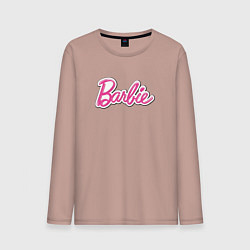 Лонгслив хлопковый мужской Barbie logo, цвет: пыльно-розовый