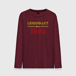 Лонгслив хлопковый мужской Легендарный с 1982 года, цвет: меланж-бордовый