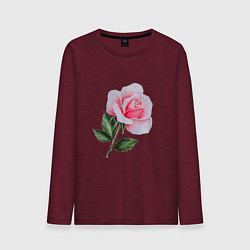 Лонгслив хлопковый мужской Gentle Rose, цвет: меланж-бордовый