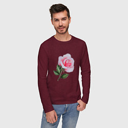 Лонгслив хлопковый мужской Gentle Rose, цвет: меланж-бордовый — фото 2
