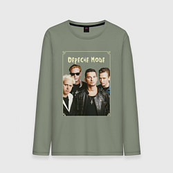 Лонгслив хлопковый мужской Keep Calm and Enjoy the Silence - Depeche Mode, цвет: авокадо