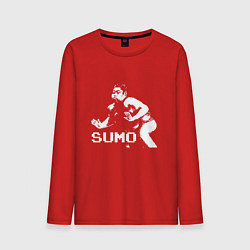 Лонгслив хлопковый мужской Sumo pixel art, цвет: красный