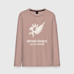 Лонгслив хлопковый мужской Дети императора хаос винтаж лого, цвет: пыльно-розовый